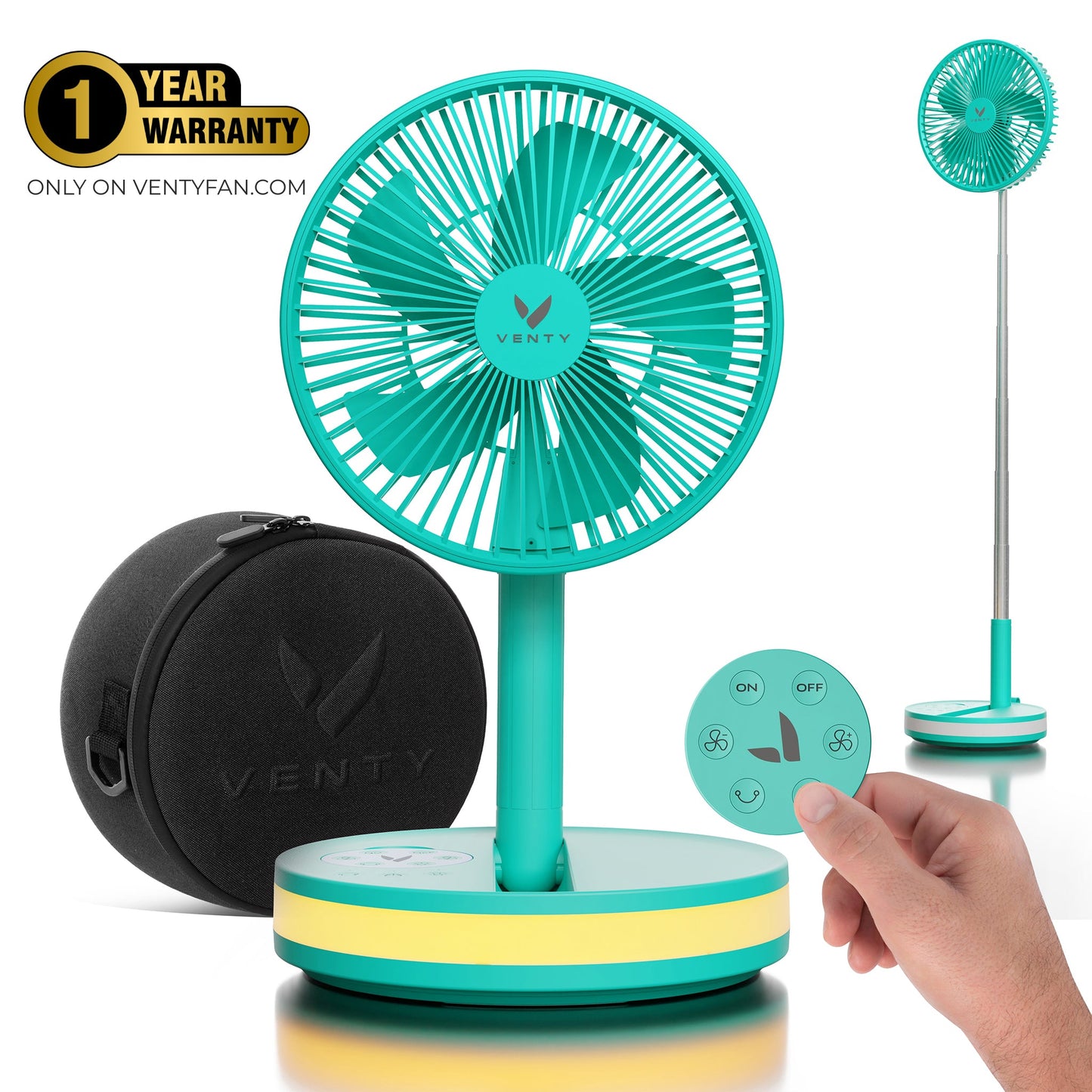 Mint foldable fan with accessories