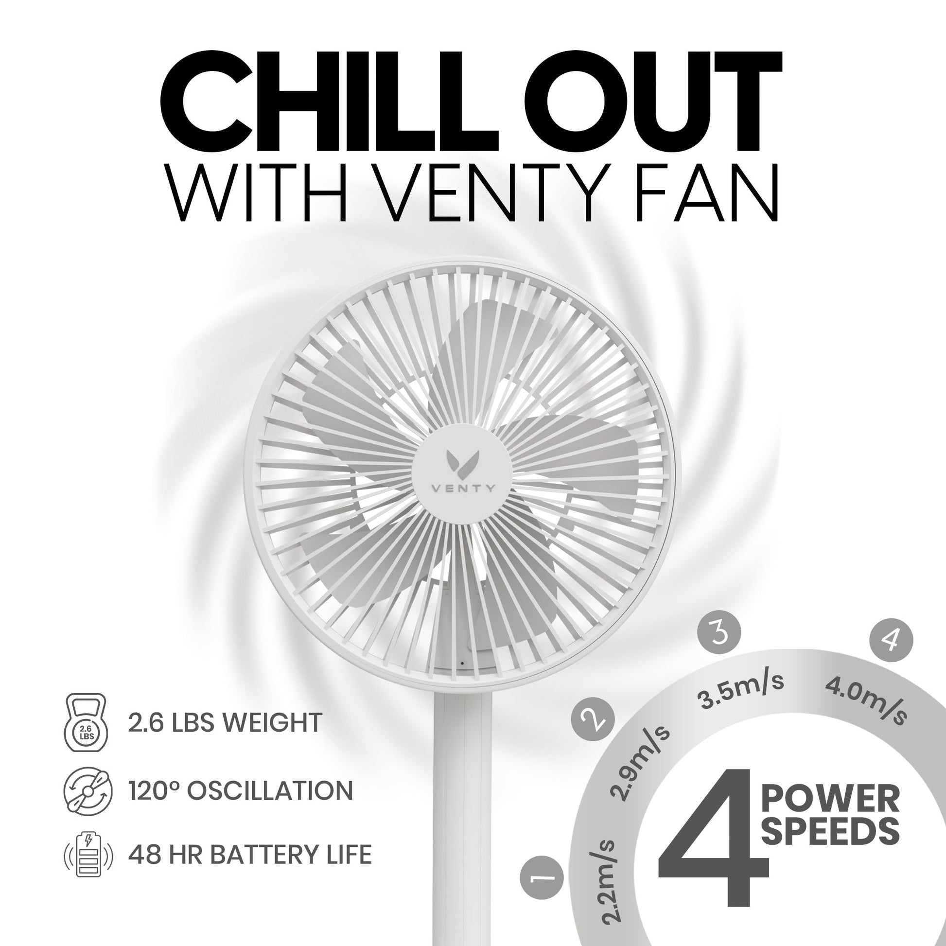 White fan extended