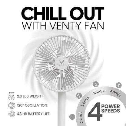 White fan extended