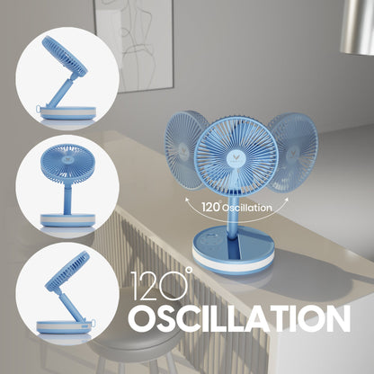 Blue fan folded