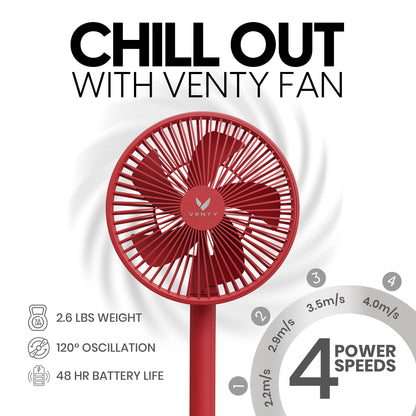 Red fan extended