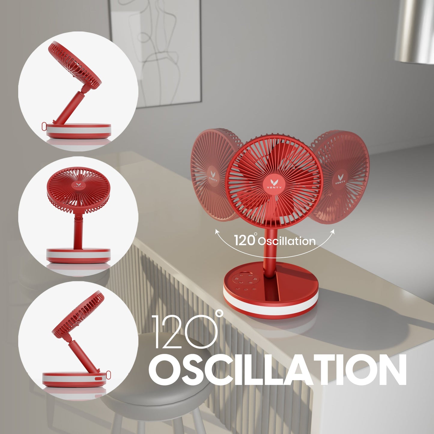 Red fan detail