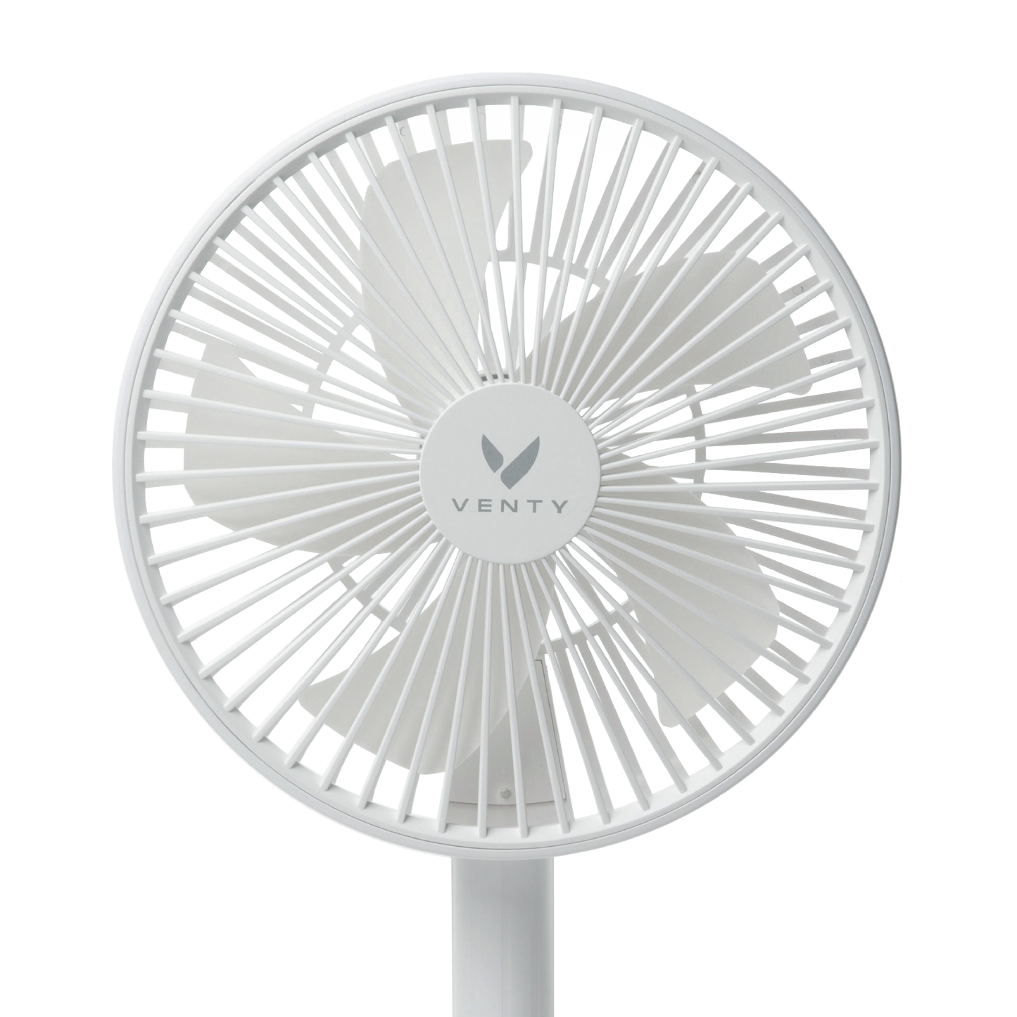 White portable fan, front view