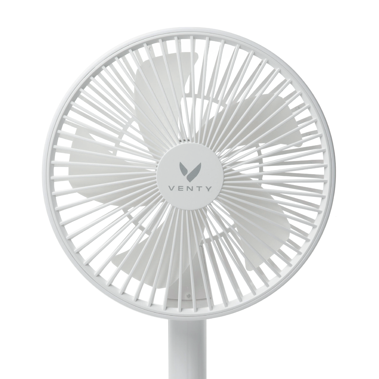 White portable fan, front view